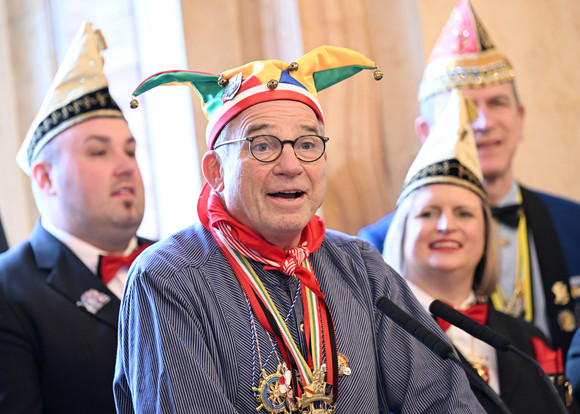 Innenminister Thomas Strobl bei seiner närrischen Begrüßung