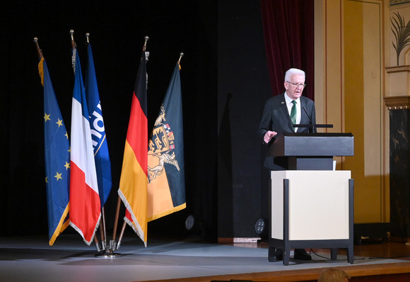 Ministerpräsident Winfried Kretschmann bei seiner Ansprache