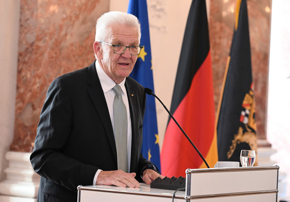 Ministerpräsident Winfried Kretschmann bei seiner Ansprache