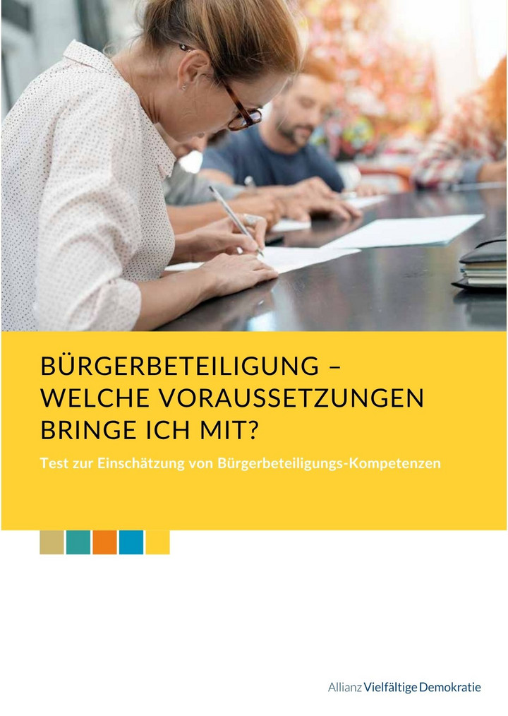 Screenshot des Deckblattes der Brosch&uuml;re: B&uuml;rgerbeteiligung &ndash; Welche Voraussetzungen bringe ich mit?