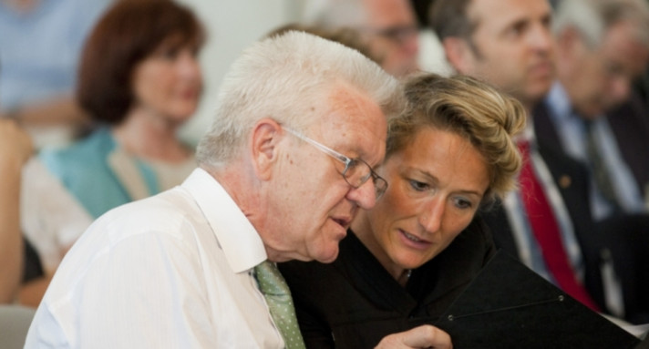 Ministerpräsident Winfried Kretschmann im Gespräch