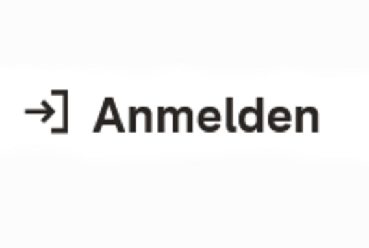 Anmelden-Button auf der Webseite