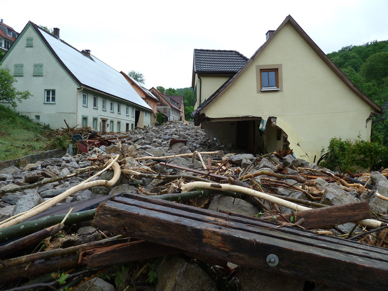 Zerstörte Häuser in Braunsbach (Foto: Gemeinde Braunsbach)