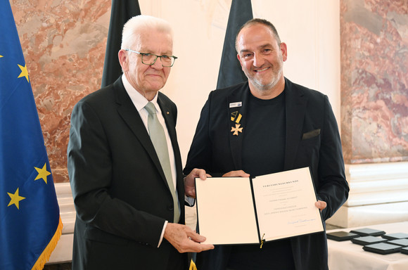 Ministerpräsident Winfried Kretschmann (links) und Frank Schmidt (rechts)