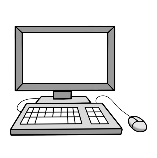 Computer mit weißem Bildschirm