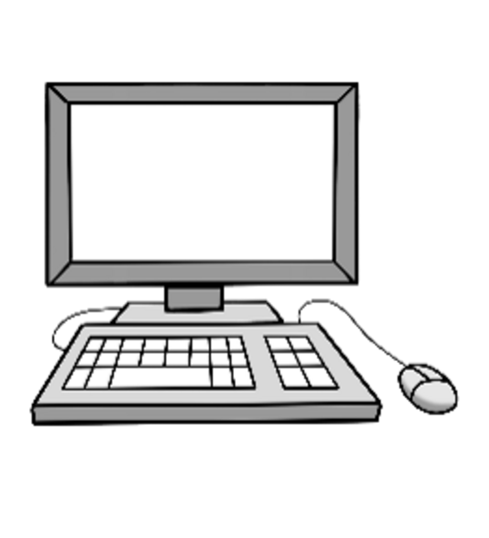 Computer mit weißem Bildschirm