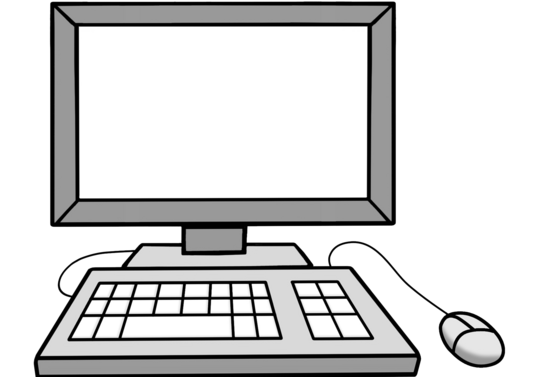 Computer mit weißem Bildschirm