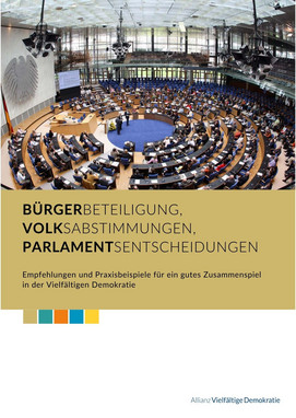 Screenshot des Deckblattes der Brosch&uuml;re: B&uuml;rgerbeteiligung, Volksabstimmung, Parlamentsentscheidungen