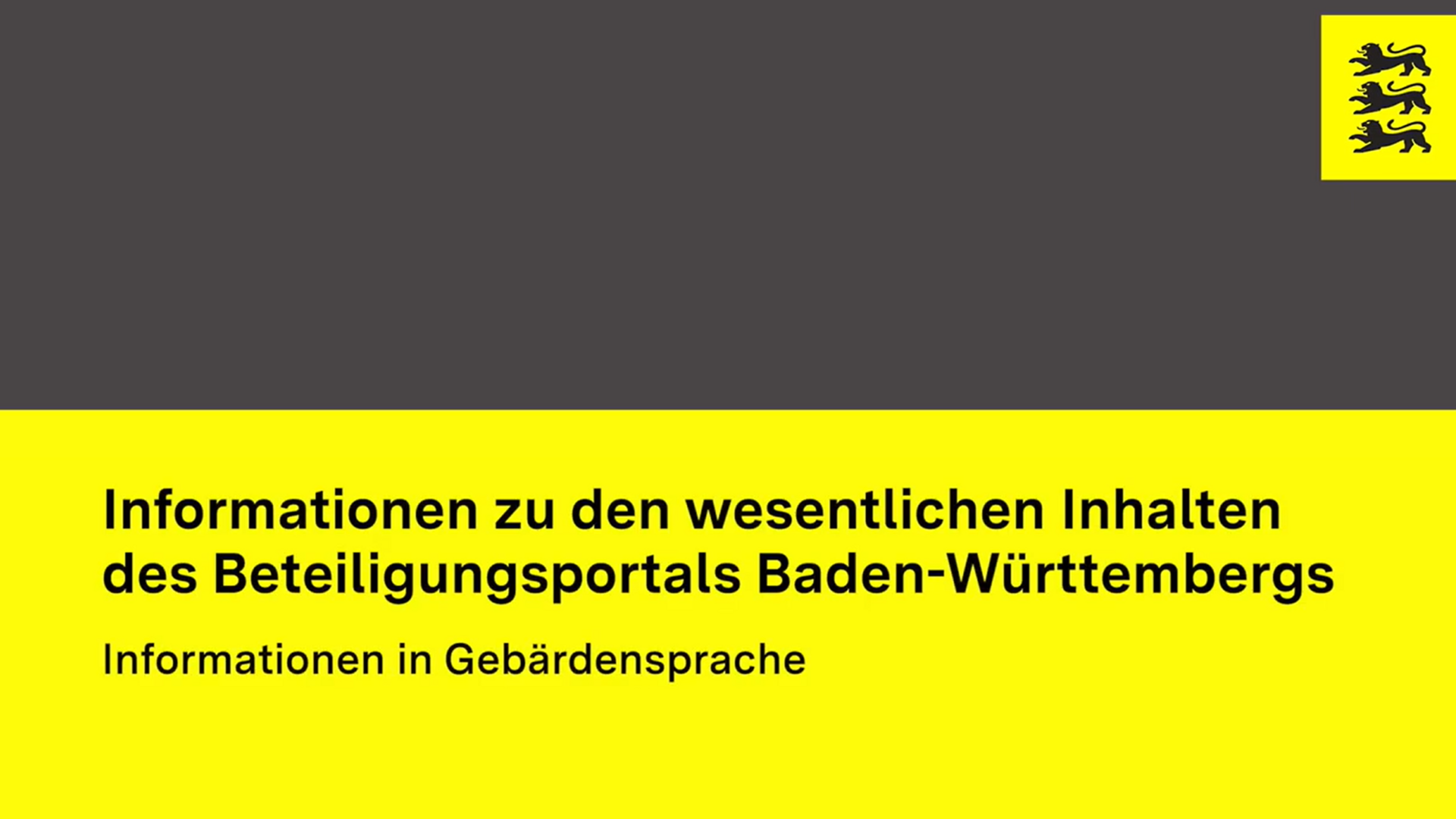 Vorschaubild zu den wesentlichen Inhalten in Gebärdensprache des Beteiligungsportals