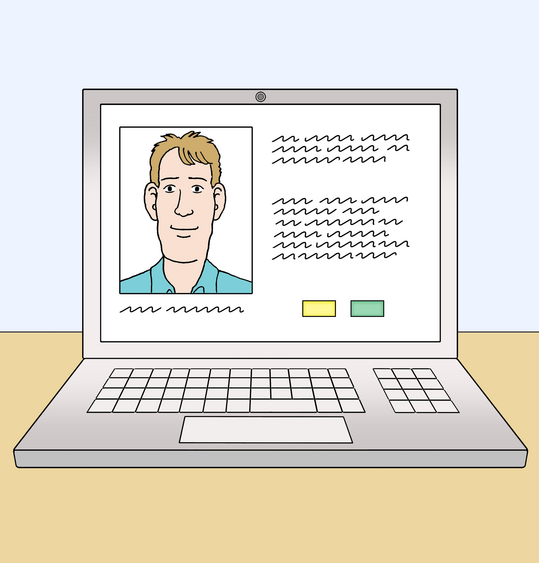 Profil auf einer Webseite