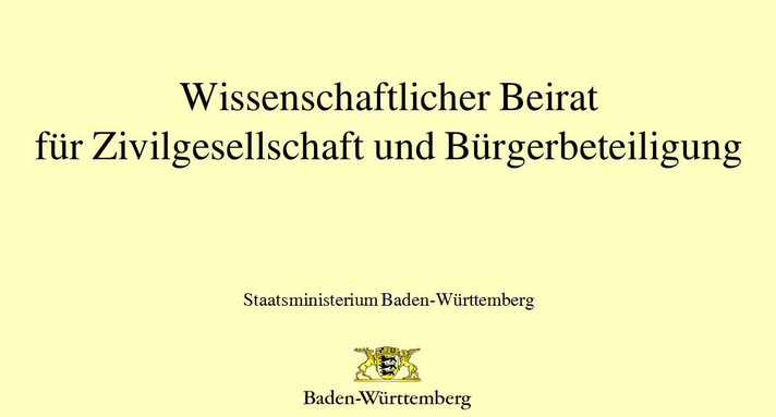 Demokratie- und Beteiligungsforschung Wissenschaftlicher Beirat für Zivilgesellschaft und Bürgerbeteiligung