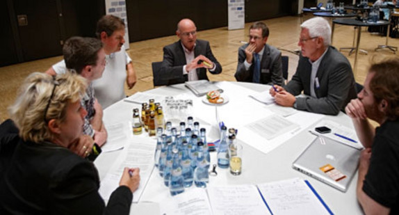 Winfried Hermann, Minister für Verkehr und Infrastruktur, beim Filderdialog