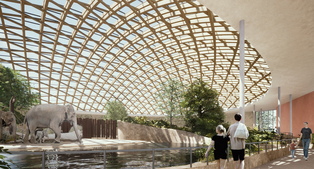 Spatenstich Elefantenwelt Wilhelma Visualisierung Innenbereich