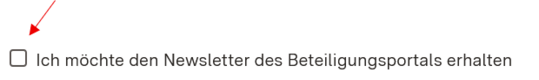 Checkbox zum Erhalt des Newsletters im Profil
