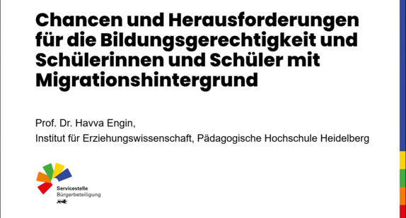 Vortrag von Prof. Dr. Havva Engin bei der zweiten Sitzung des Bürgerforums G8/G9