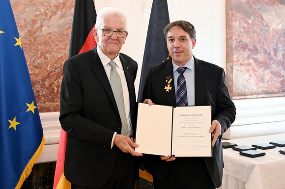 Ministerpräsident Winfried Kretschmann (links) und Tobias Merckle (rechts)