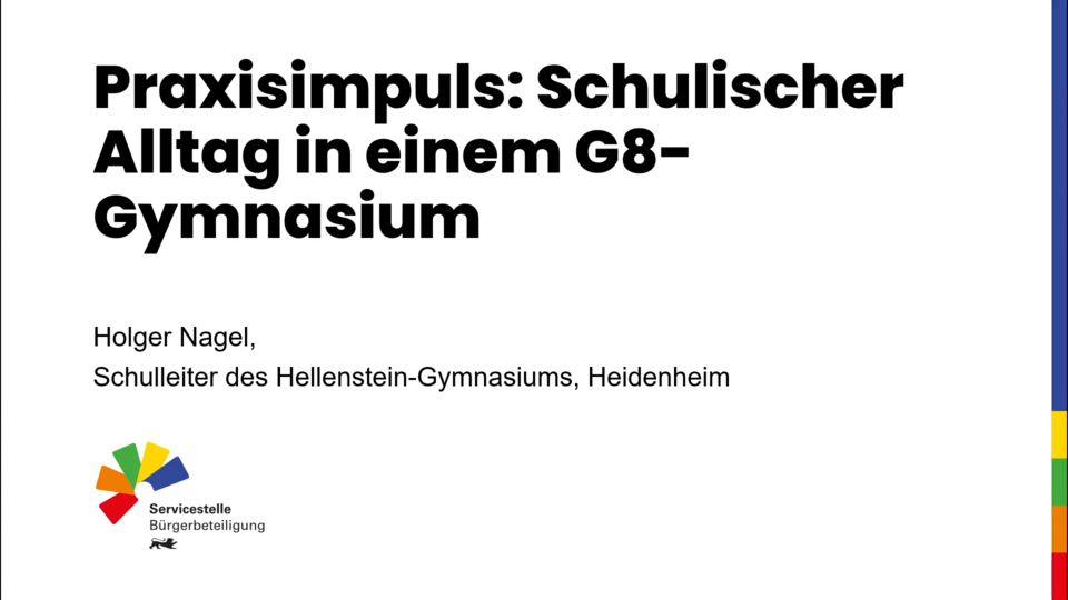 Vortrag von Holger Nagel bei der zweiten Sitzung des Bürgerforums G8/G9